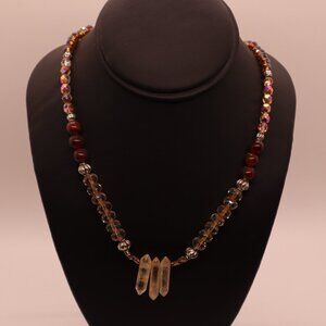 Gemstone Beaded Necklace ( HANDMADE )